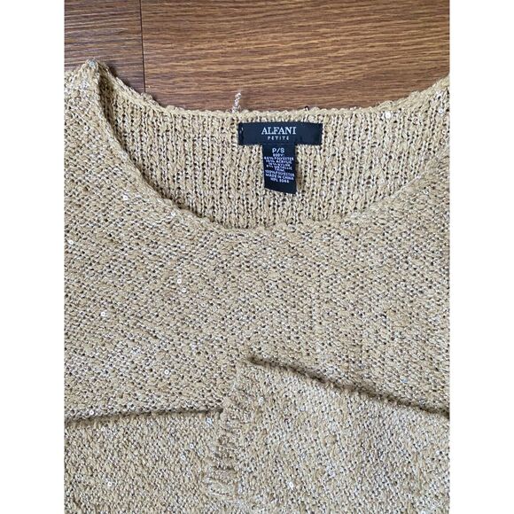 Brown Sequin Sweater Size S - Picture 2 of 6